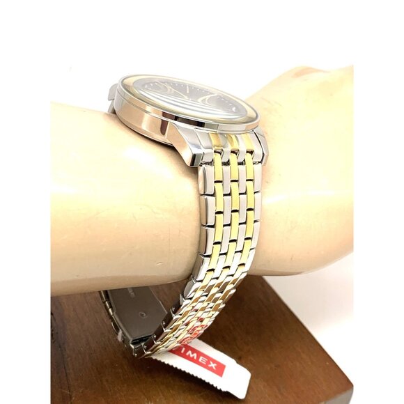 Timex Men's Watch TW2T50500 Quartz Gray Dial Two Tone Stainless Steel 41mm - Picture 12 of 14